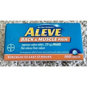Aleve Pain Reliever Back Muscle Pain Tablets NSAID 220 mg 100ct  EXP 09/23